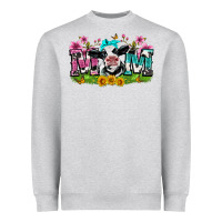 Heather Grey mom with cow Heavyweight Sweatshirt - Zillion Design Studio