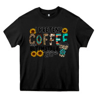 Black i pretend coffee Heavy Core Tee - RacoonDesign