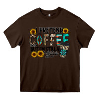 Chocolate Brown i pretend coffee Heavy Core Tee - RacoonDesign