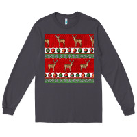 Smoke christmas deer and ornaments seamless pattern Long Sleeve Tee - BundleAndBundleShop