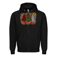 Black merry and bright with tree's Zipper Hoodie - AdoDesignShop
