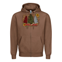 Chestnut merry and bright with tree's Zipper Hoodie - AdoDesignShop