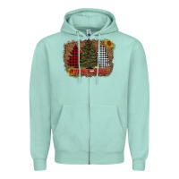 Seafoam merry and bright with tree's Zipper Hoodie - AdoDesignShop