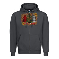 Merry And Bright With Tree's Zipper Hoodie | Teevron