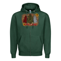 Sports Green merry and bright with tree's Zipper Hoodie - AdoDesignShop