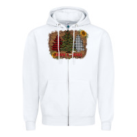 White merry and bright with tree's Zipper Hoodie - AdoDesignShop