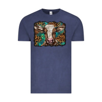 Vintage Denim Christmas background baby calf Vintage Tee - BarkalooDesign