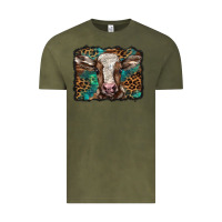 Vintage Olive Christmas background baby calf Vintage Tee - BarkalooDesign