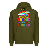 Army Green name vibrant positivity rainbow art Premium Hoodie - LillyAllenDesigns