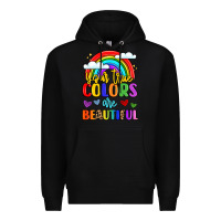 Black name vibrant positivity rainbow art Premium Hoodie - LillyAllenDesigns