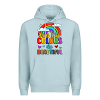 Blue Mist name vibrant positivity rainbow art Premium Hoodie - LillyAllenDesigns