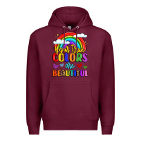 Burgundy name vibrant positivity rainbow art Premium Hoodie - LillyAllenDesigns