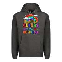 Charcoal Heather name vibrant positivity rainbow art Premium Hoodie - LillyAllenDesigns