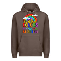 Coffee name vibrant positivity rainbow art Premium Hoodie - LillyAllenDesigns