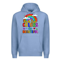 Colony Blue name vibrant positivity rainbow art Premium Hoodie - LillyAllenDesigns