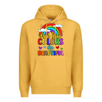 Mustard name vibrant positivity rainbow art Premium Hoodie - LillyAllenDesigns