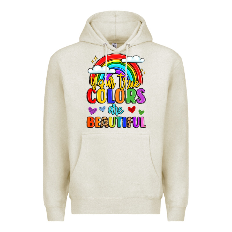 Name Vibrant Positivity Rainbow Art Premium Hoodie by LillyAllenDesigns | Teevron