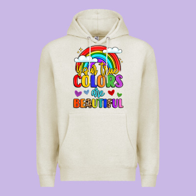 Name Vibrant Positivity Rainbow Art Premium Hoodie Designed By Lillyallendesigns
