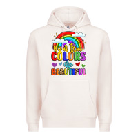 Pale Pink name vibrant positivity rainbow art Premium Hoodie - LillyAllenDesigns