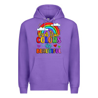 Purple name vibrant positivity rainbow art Premium Hoodie - LillyAllenDesigns