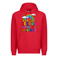 Red name vibrant positivity rainbow art Premium Hoodie - LillyAllenDesigns