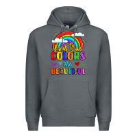 Rock name vibrant positivity rainbow art Premium Hoodie - LillyAllenDesigns