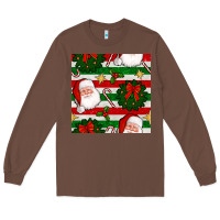 Chestnut christmas  santa clause and ornaments seamless  pattern Long Sleeve Tee - BundleAndBundleShop