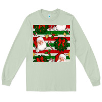 Matcha christmas  santa clause and ornaments seamless  pattern Long Sleeve Tee - BundleAndBundleShop