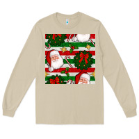 Mushroom christmas  santa clause and ornaments seamless  pattern Long Sleeve Tee - BundleAndBundleShop