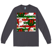 Smoke christmas  santa clause and ornaments seamless  pattern Long Sleeve Tee - BundleAndBundleShop