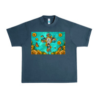 Midnight Navy bull skull cross skinny metal can holder Urban Heavy Tee - HRA Design Shop