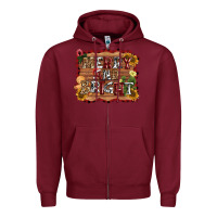 Burgundy merry and bright Zipper Hoodie - AdoDesignShop