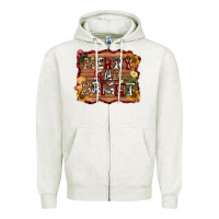 Oatmeal Heather merry and bright Zipper Hoodie - AdoDesignShop