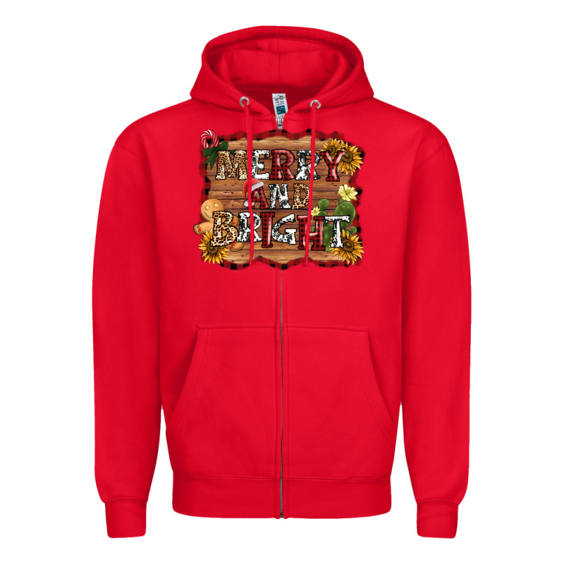 Merry And Bright Zipper Hoodie by AdoDesignShop | Teevron