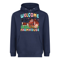 Navy welcome to our farmhouse Heavyweight Hoodie - MaliasSmallBusiness