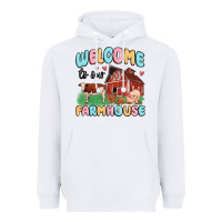 White welcome to our farmhouse Heavyweight Hoodie - MaliasSmallBusiness