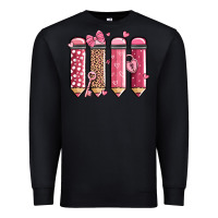 Black valentine' day teacher school pencils Premium Sweatshirt - MaliasSmallBusiness