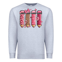 Heather Grey valentine' day teacher school pencils Premium Sweatshirt - MaliasSmallBusiness