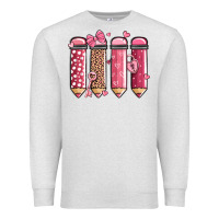 Oatmeal Heather valentine' day teacher school pencils Premium Sweatshirt - MaliasSmallBusiness