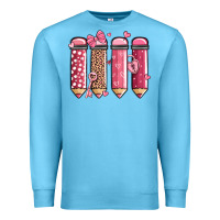 Ocean Blue valentine' day teacher school pencils Premium Sweatshirt - MaliasSmallBusiness