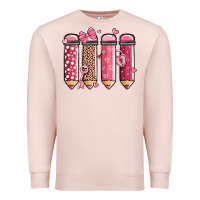 Pale Pink valentine' day teacher school pencils Premium Sweatshirt - MaliasSmallBusiness