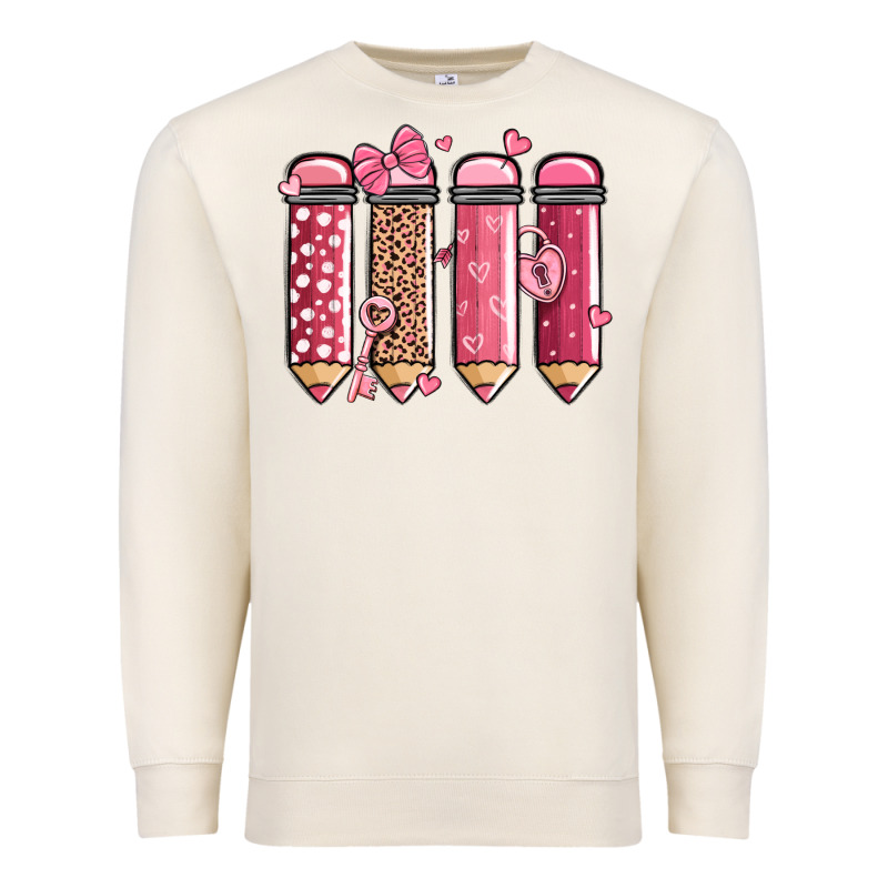 Valentine' Day Teacher School Pencils Premium Sweatshirt by MaliasSmallBusiness | Teevron