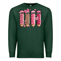 Sports Green valentine' day teacher school pencils Premium Sweatshirt - MaliasSmallBusiness