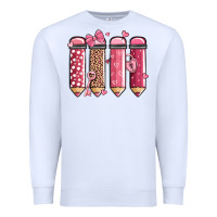 White valentine' day teacher school pencils Premium Sweatshirt - MaliasSmallBusiness