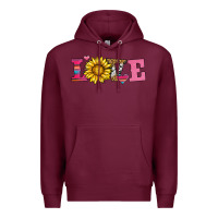 Burgundy love sunflower valentines day Premium Hoodie - AdoDesignShop