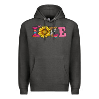 Charcoal Heather love sunflower valentines day Premium Hoodie - AdoDesignShop
