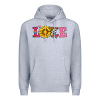Heather Grey love sunflower valentines day Premium Hoodie - AdoDesignShop