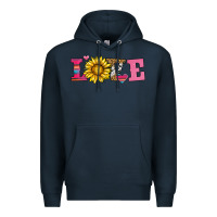 Navy love sunflower valentines day Premium Hoodie - AdoDesignShop