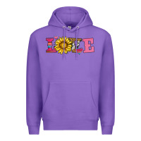 Purple love sunflower valentines day Premium Hoodie - AdoDesignShop