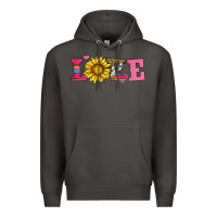 Smoke love sunflower valentines day Premium Hoodie - AdoDesignShop